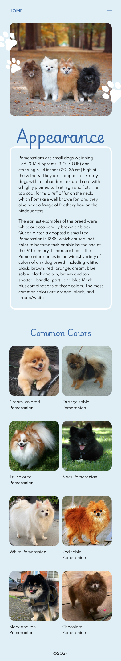 Pomeranians microsite mockup A mobile